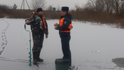 Профилактика на зимнем водоёме. Быхов.