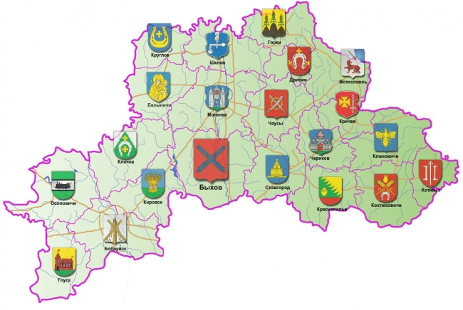 Карта Могилевской области